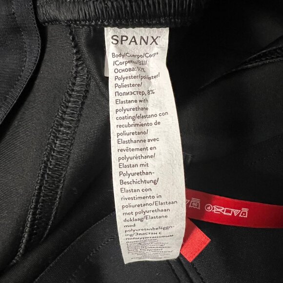 SPANX Leather-Like Ankle Skinny Pant Luxe Black Size XL Tall - Picture 9 of 10